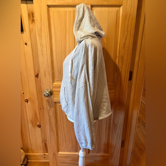 O'Neill French Terry kangaroo pocket pullover hoodie women’s M grey white - Picture 5 of 11